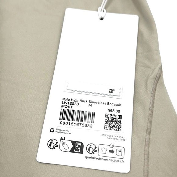 Lululemon Wundermost Ultra-Soft Nulu High-Neck Sleeveless Bodysuit Size M - Picture 10 of 14